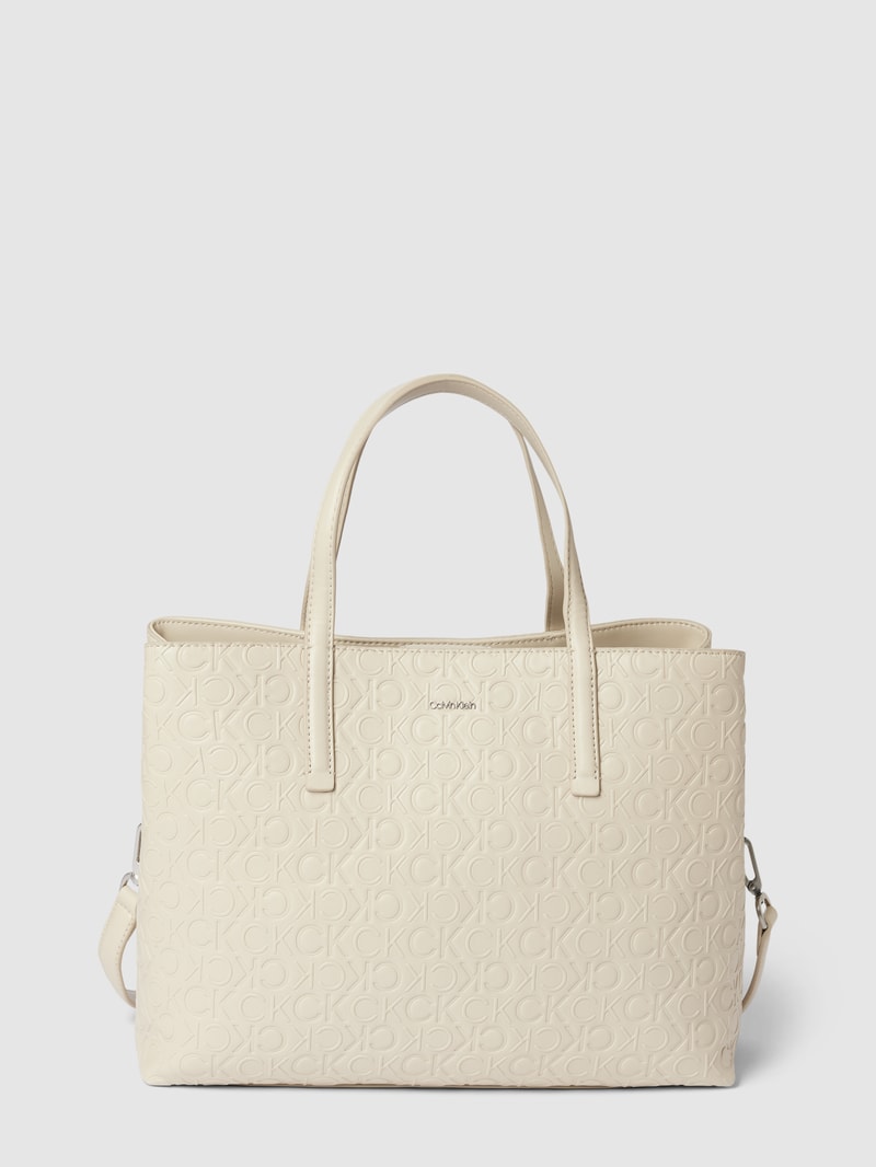 Tote Bag mit abnehmbarem Schulterriemen in beige