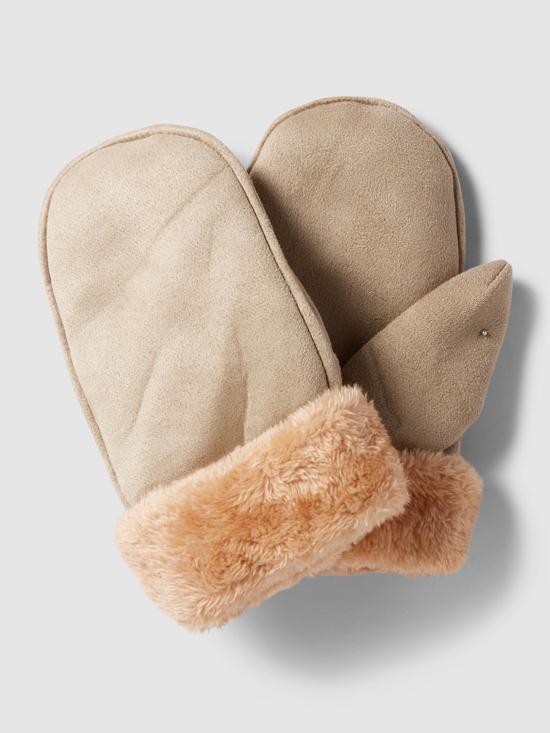 Handschuhe mit breitem Umschlag in beige