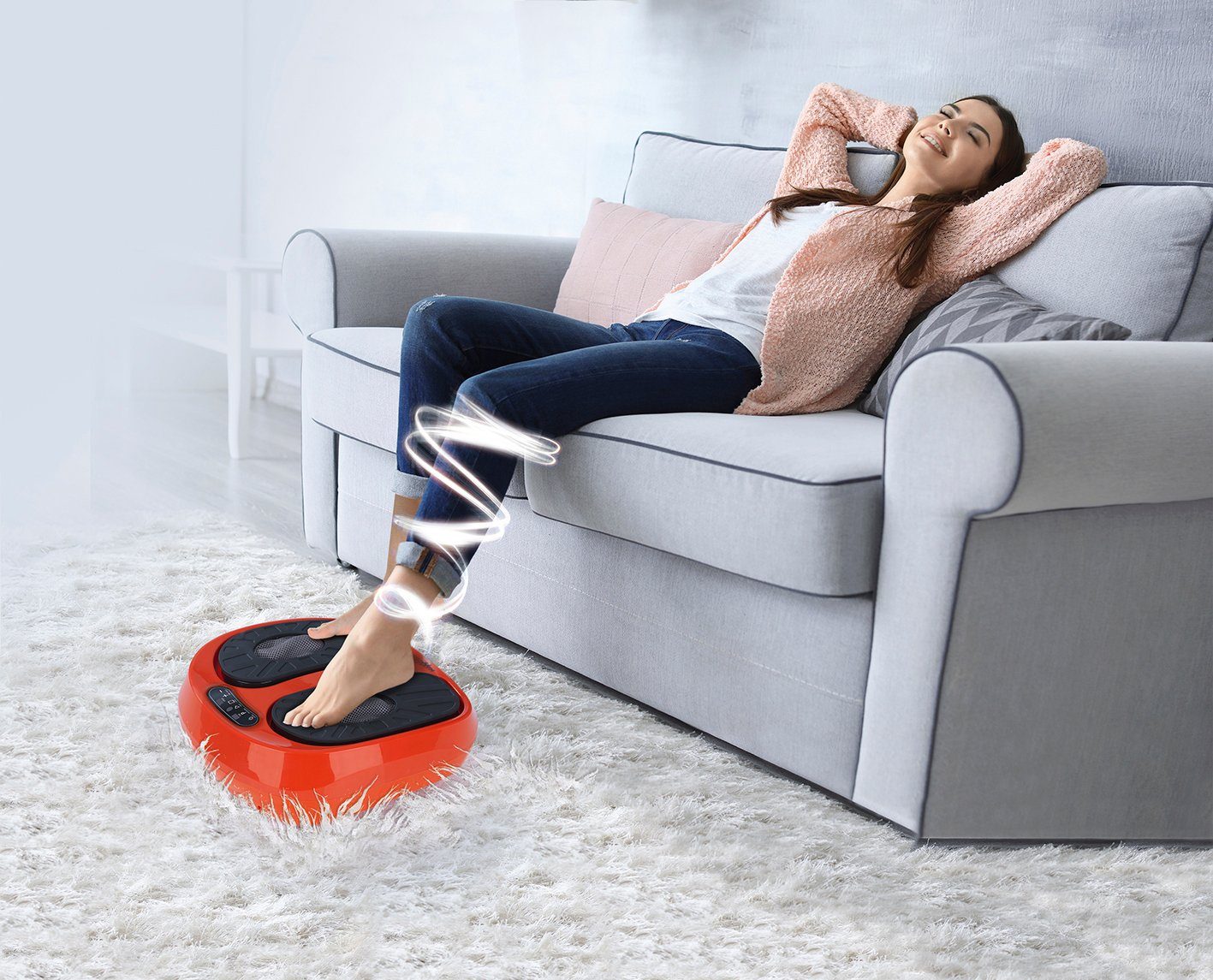 MAXXMEE Vibrationsplatte, 30 W, 15 Intensitätsstufen, Training & Massage in Orange