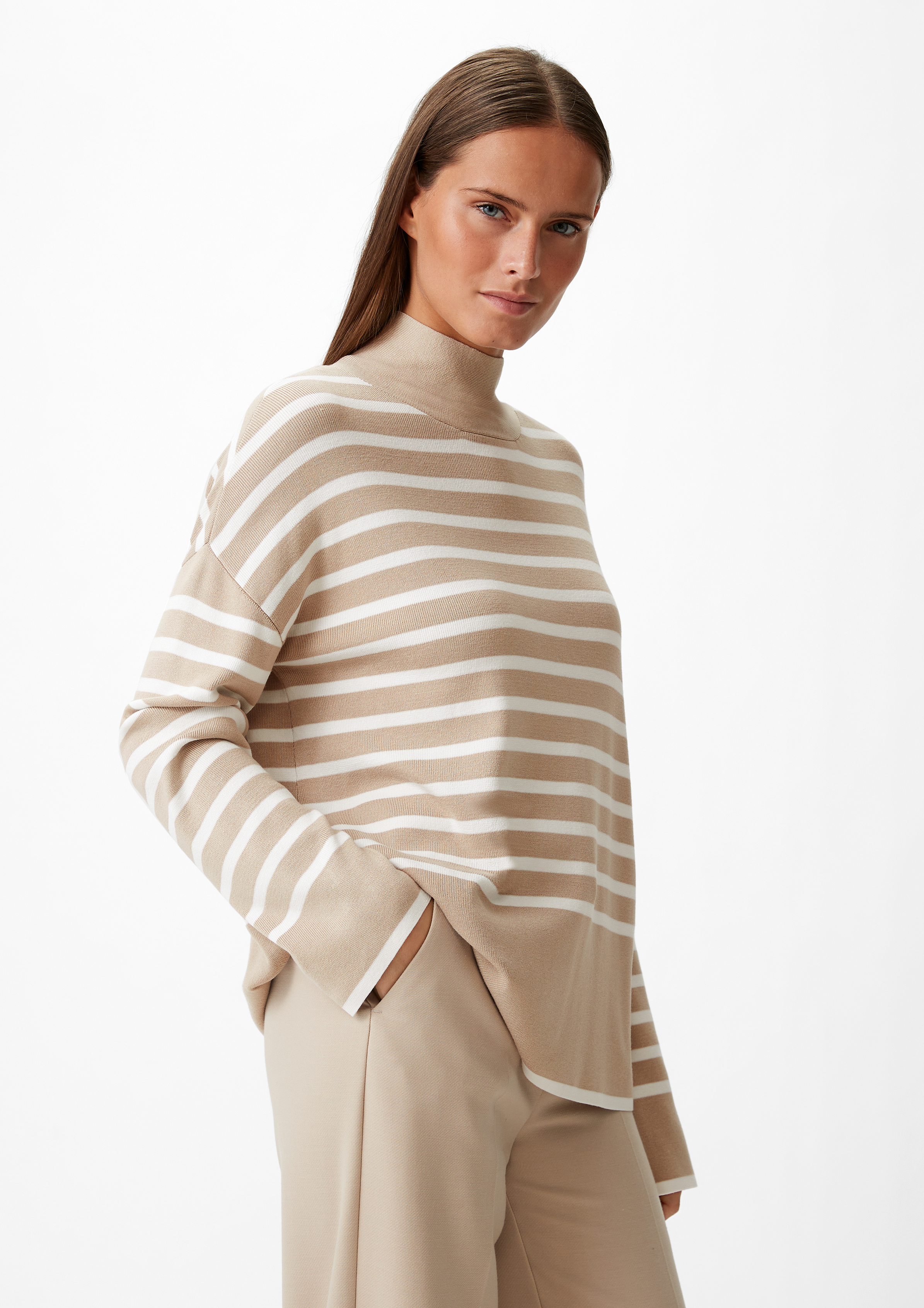 Strickpullover aus Viskosemix - beige