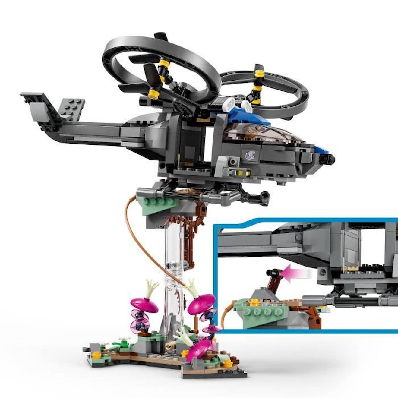 LEGO Avatar 75573 Les Montagnes Flottantes : le Secteur 26 et le Samson RDA, Jouet, Figurines bleu