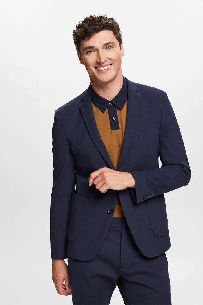 Einreihiger Piqué-Jersey-Blazer