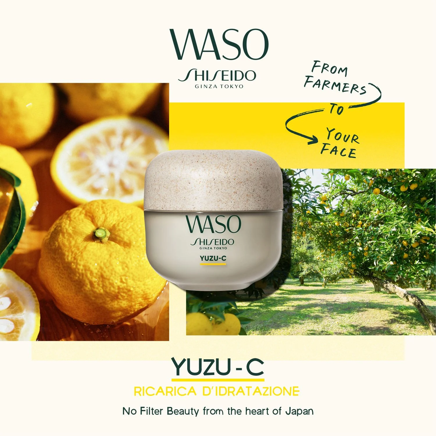 Waso YUZU-C Beauty Spalna maska - Globalna nočna nega obraza, vlažilna maska za obraz