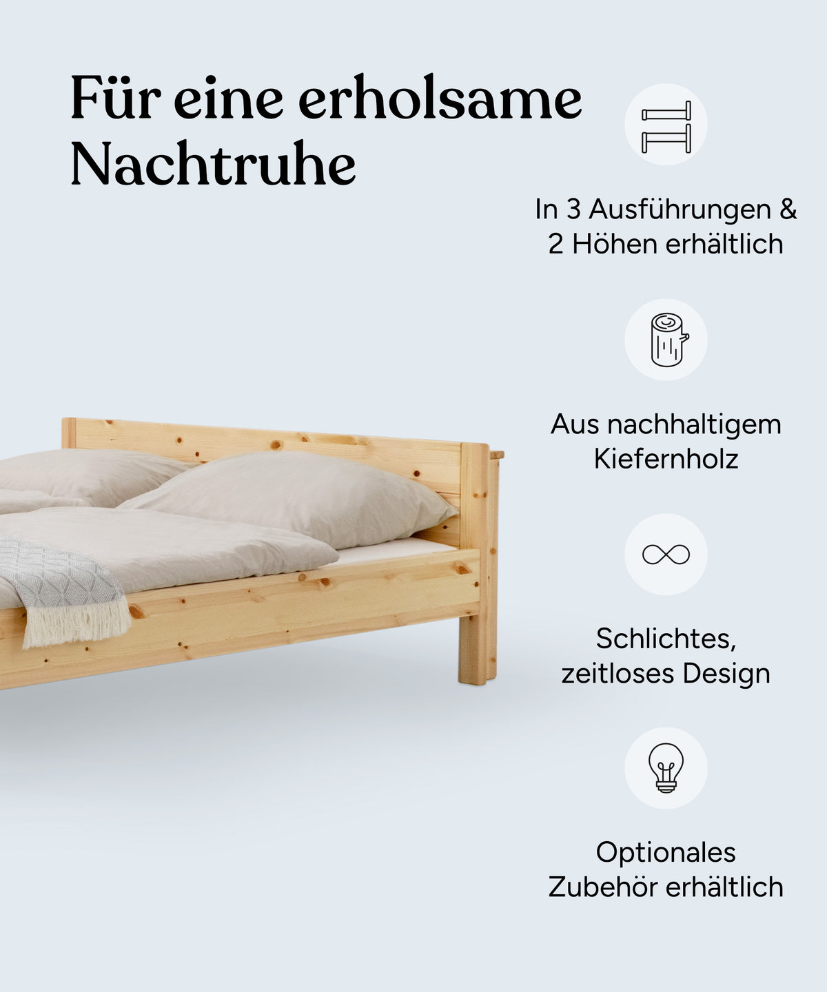 Doppelbett Kiefer 180 × 200 cm