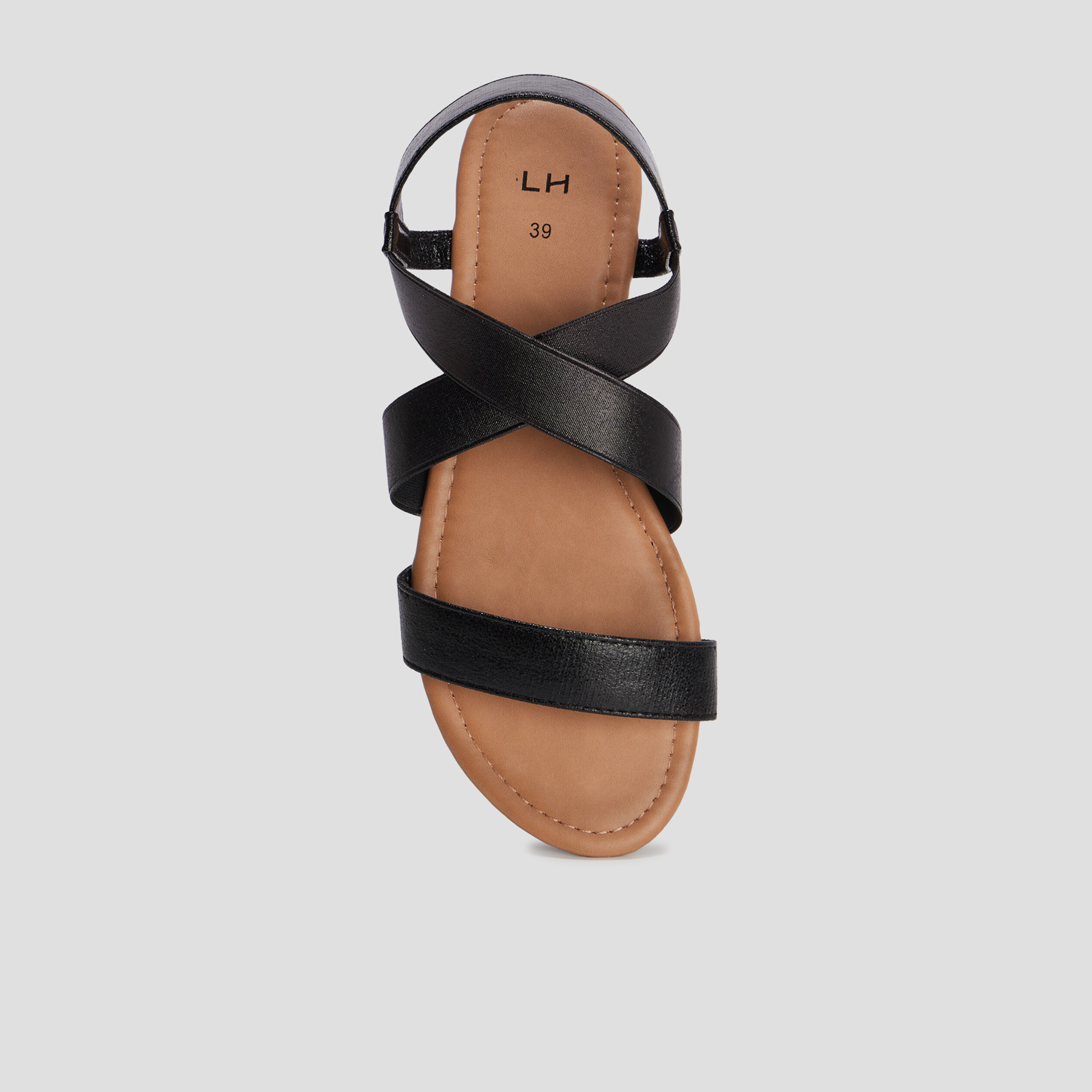 Sandales plates noir femme | La Halle