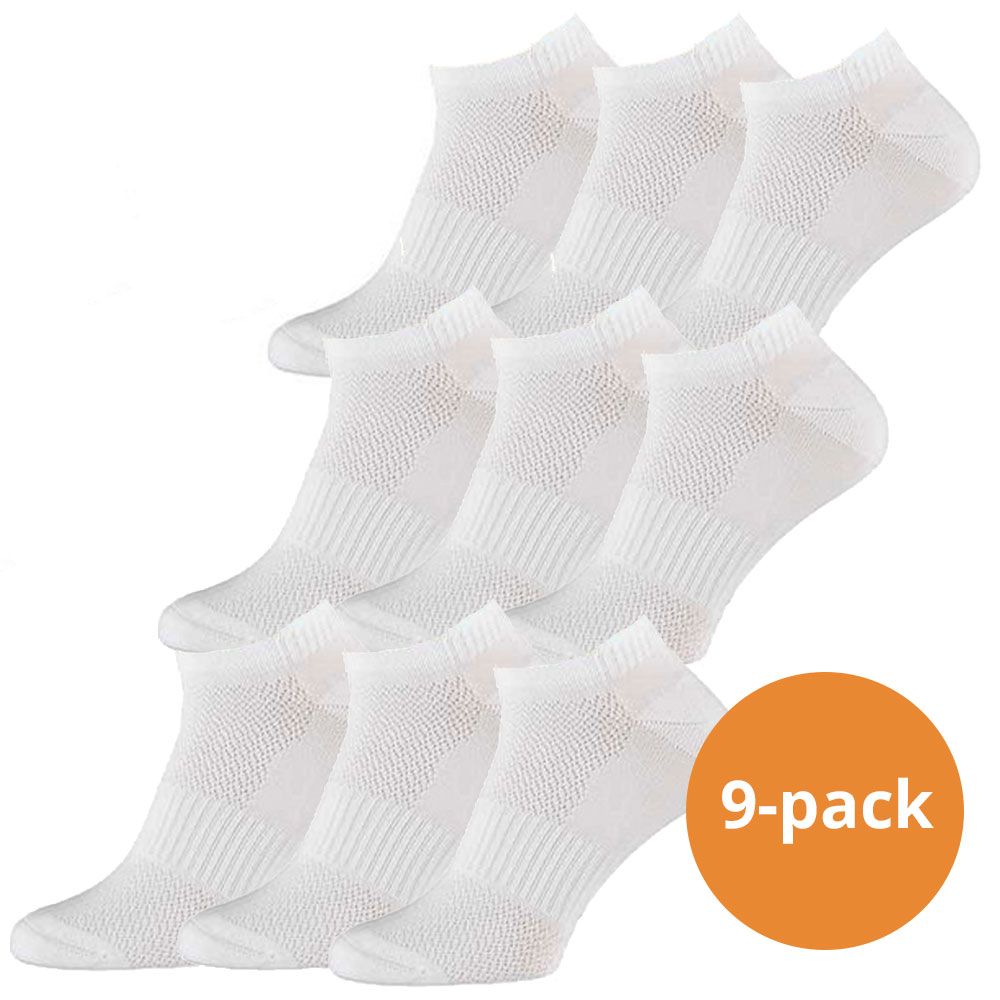 Xtreme 9 Paar weiße Fitness-Sneakersocken