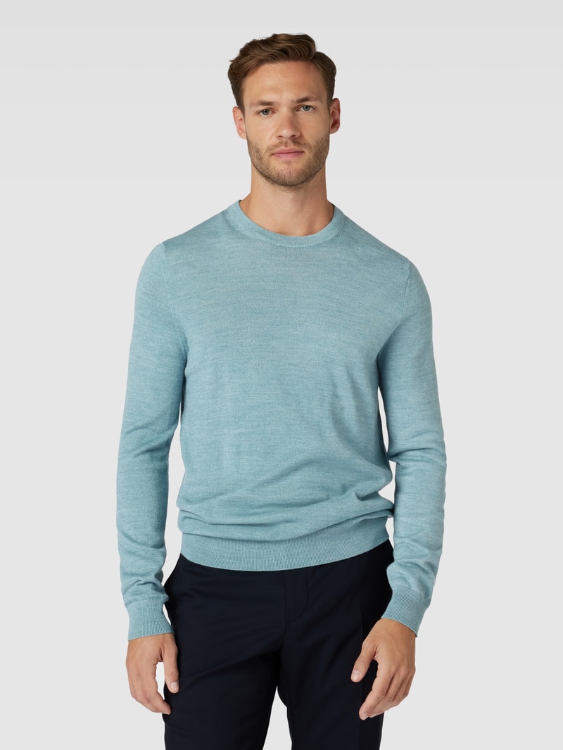 Longsleeve aus Woll-Mix in schilf meliert