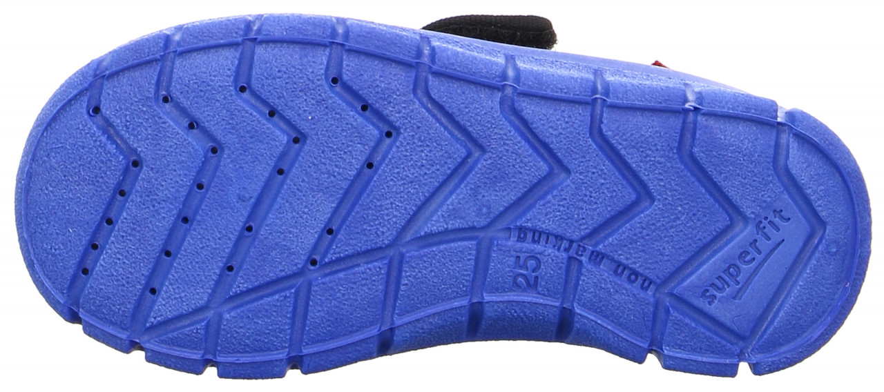 BOBBY - Blau Hausschuh mit Klettverschluss
