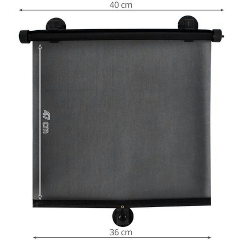 ISO TRADE Autosonnenschutz Sonnenschutz, 40 x 47 cm, (KFZ Sonnenschutzrollo, 8-St., Seitenschutz Sonnenblende), schwarz Xtrobb