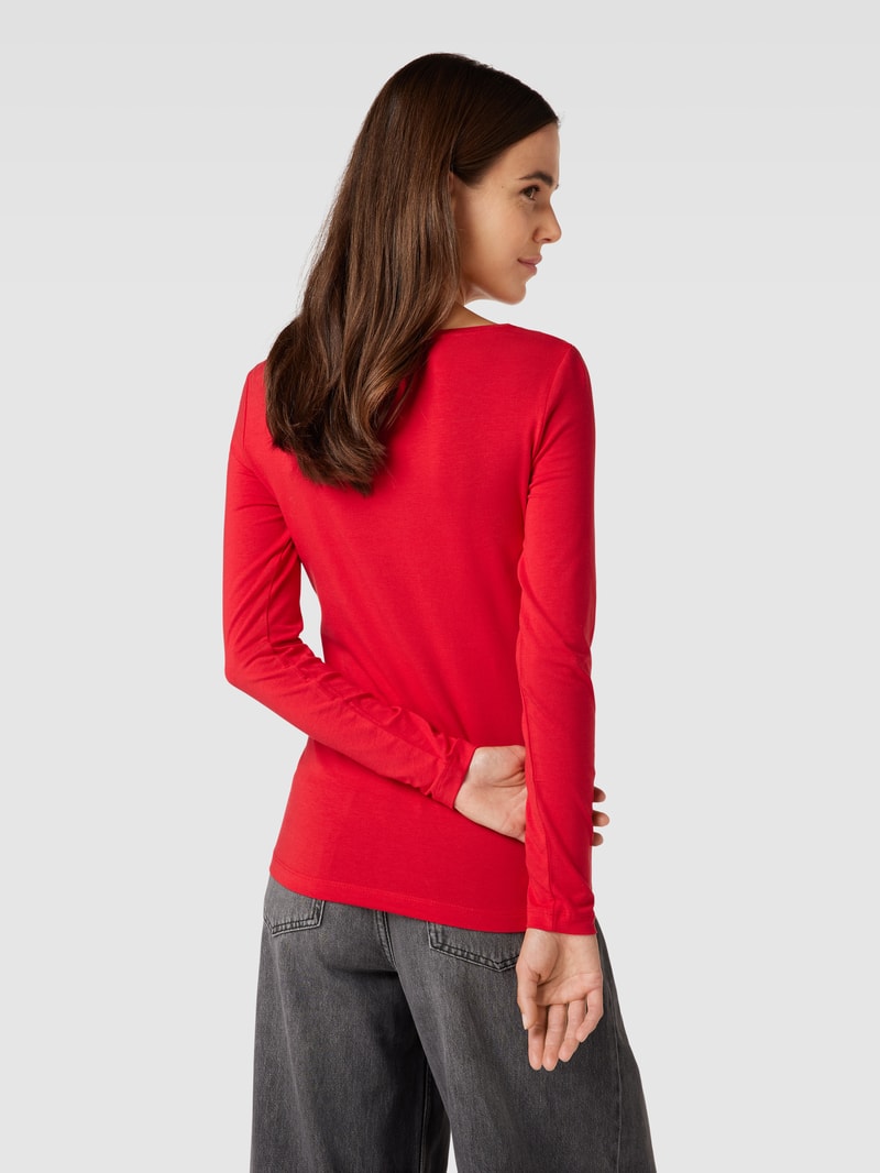 Longsleeve mit U-Boot-Ausschnitt in rot