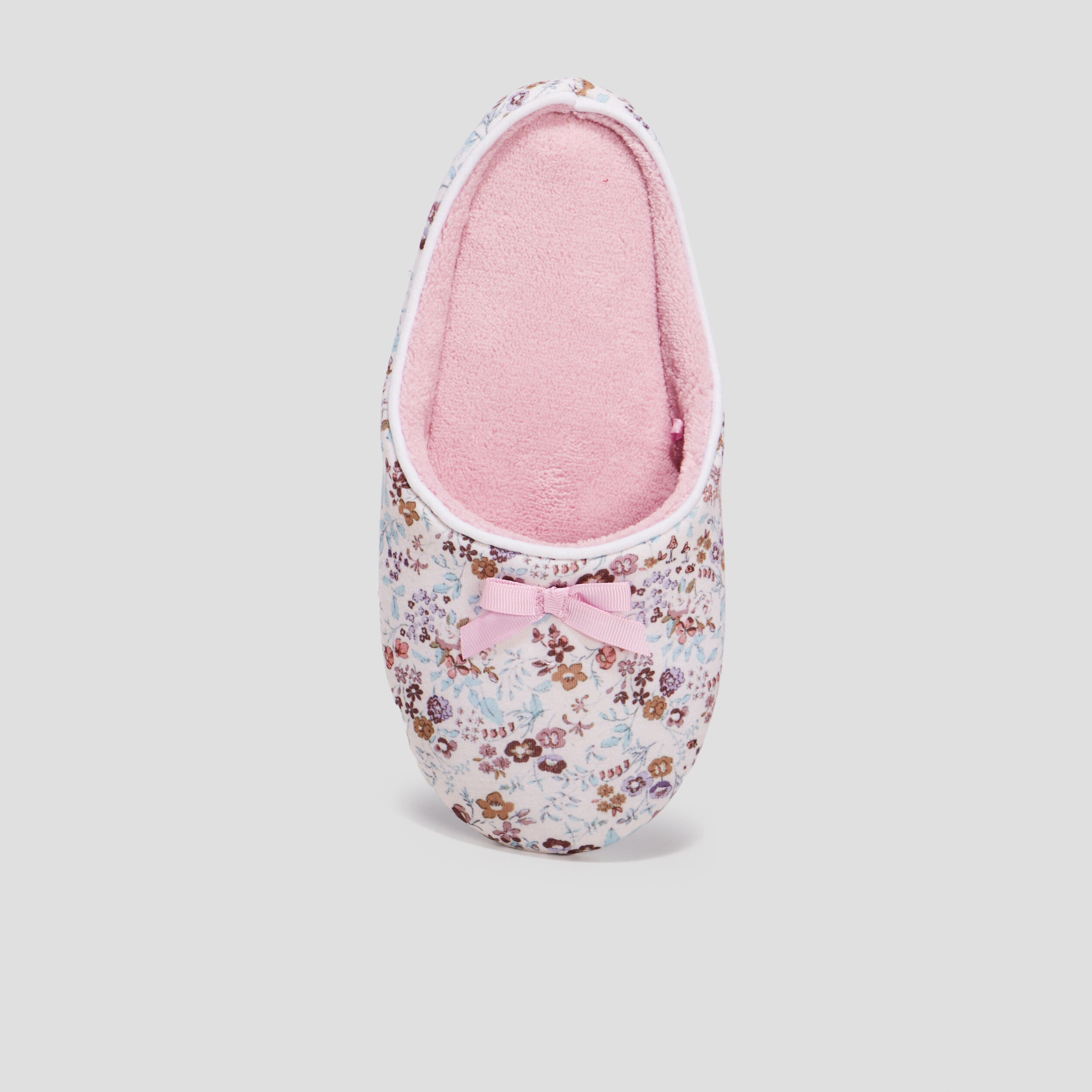 Chaussons mules fleuris rose femme | La Halle