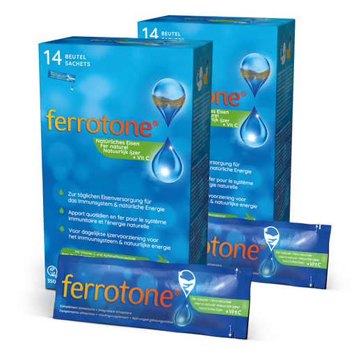 FERROTONE natürliches Eisen plus Vitam.C Apfel Btl  28X25 ml  Beutel