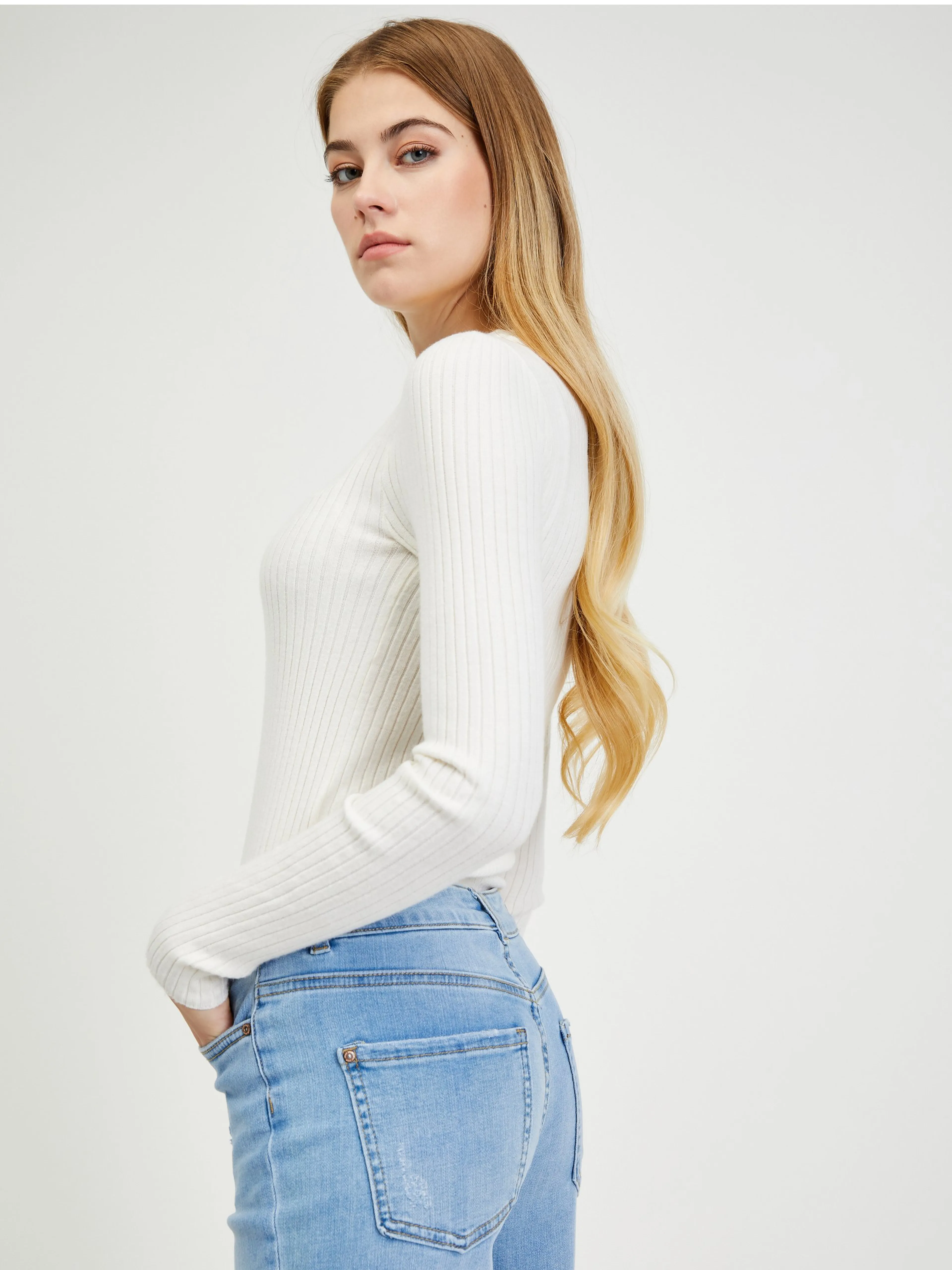 Hellblaue Damenjeans straight fit ORSAY