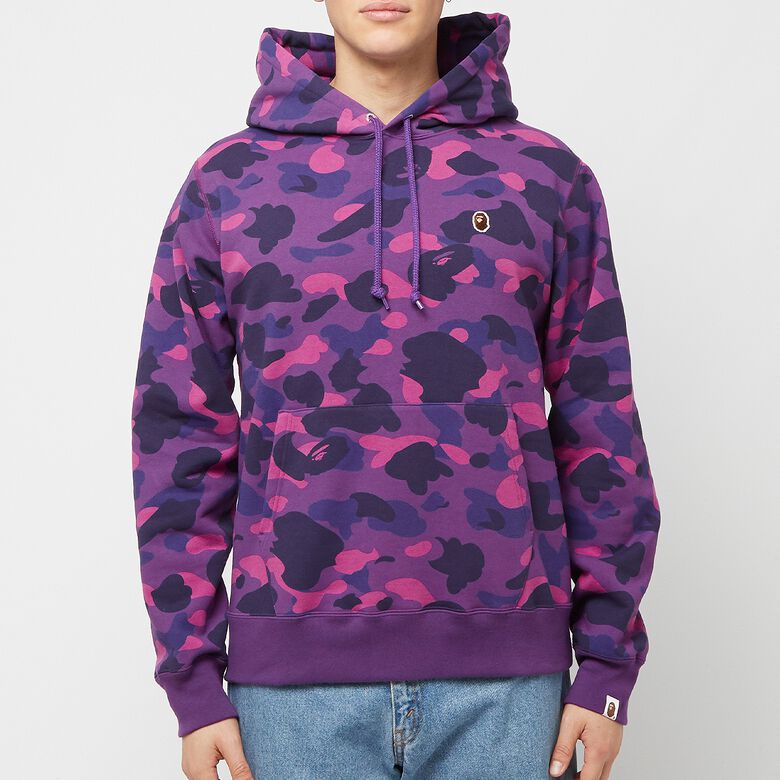 A Bathing Ape Color Camo One Point Ape Head Pullover Hoodie M purple