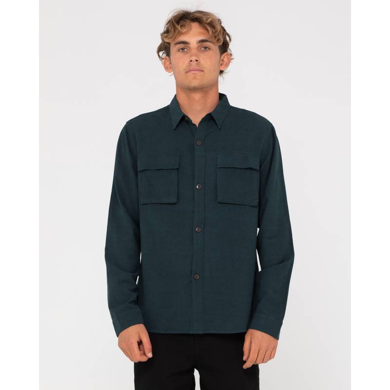 RUSTY LINEN WORKWEAR LONG SLEEVE SHIRT Langarmhemd Herren
