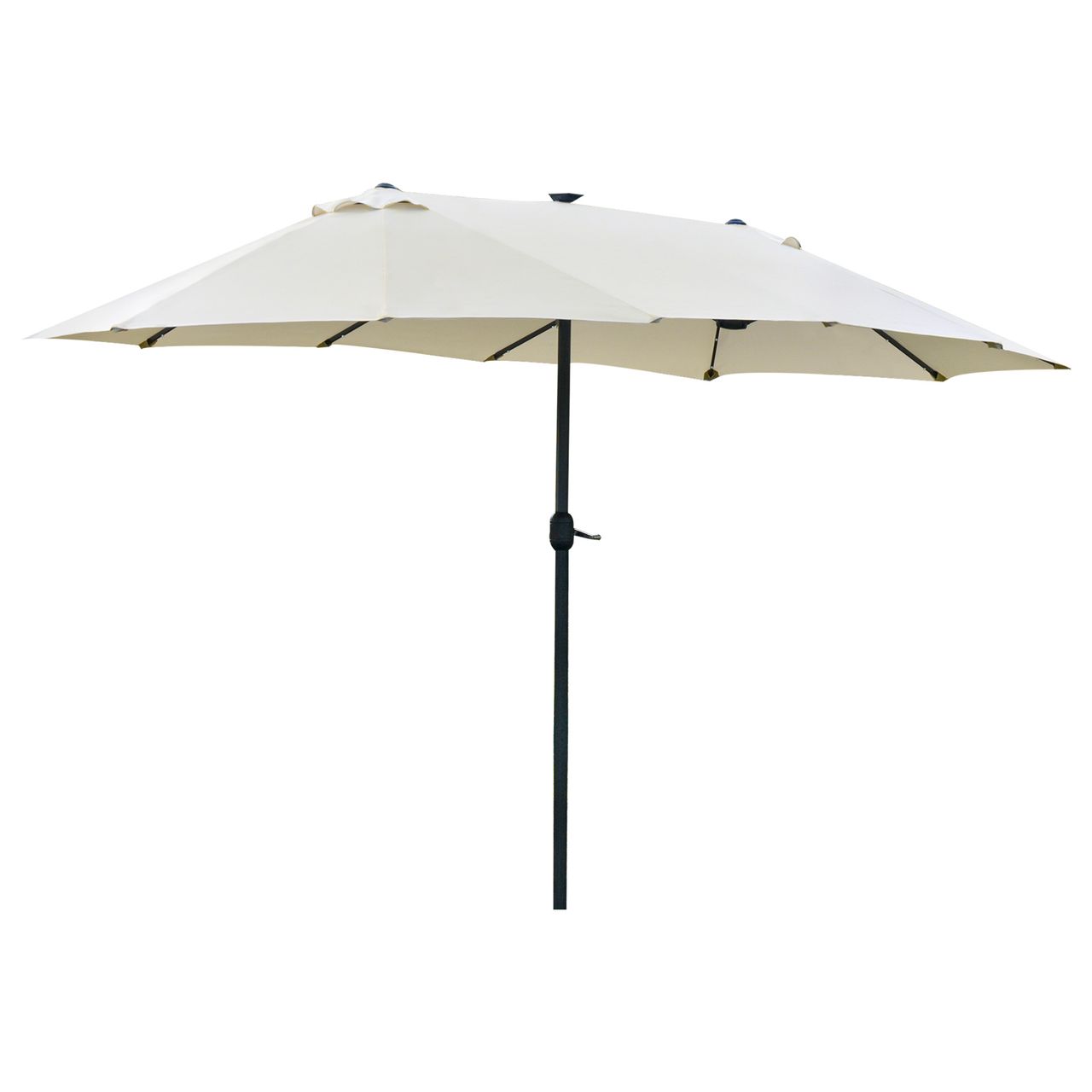 Outsunny Sonnenschirm mit LED Doppelsonnenschirm 440 x 256 cm Gartenschirm