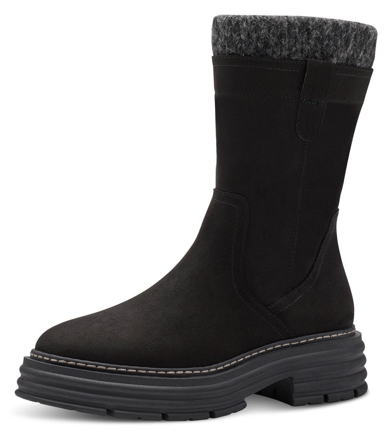 MARCO TOZZI Stiefel mit Strickbesatz am Schaftrand