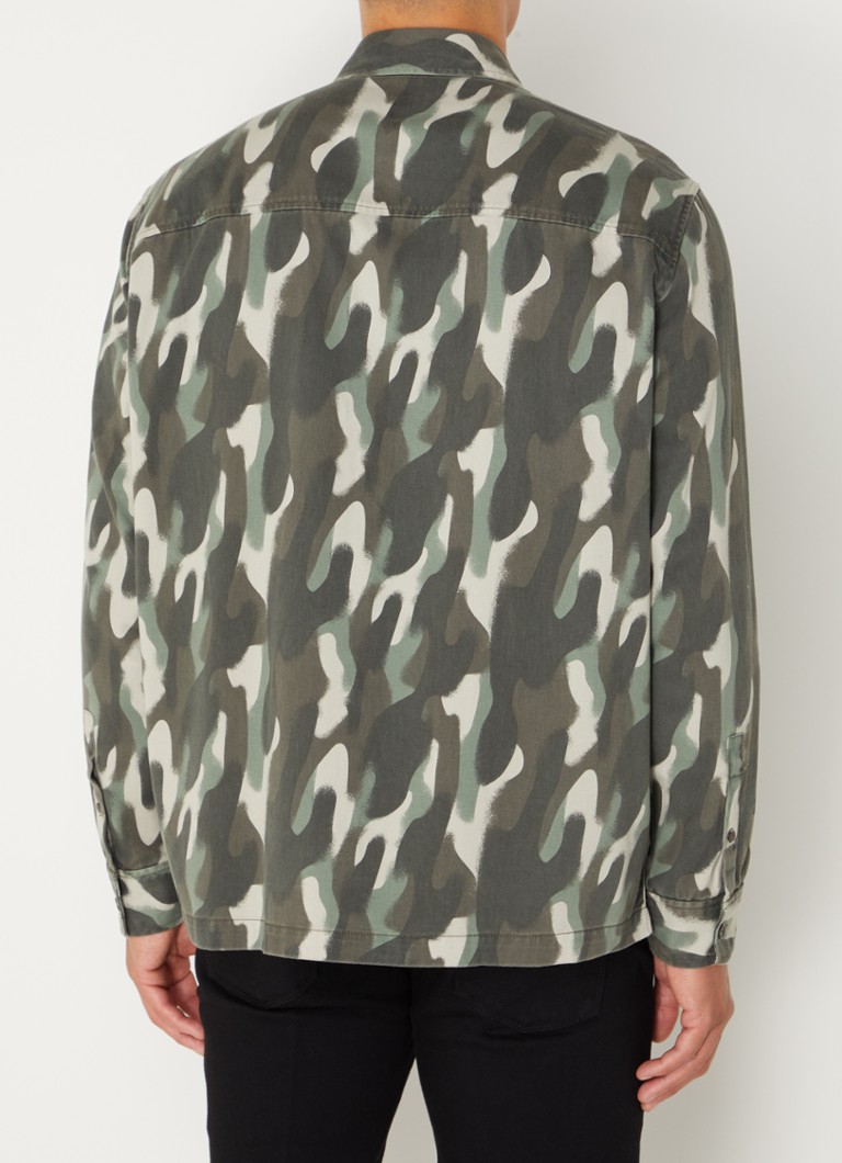 Camicia-giacca Armani Exchange con stampa mimetica e tasca con zip