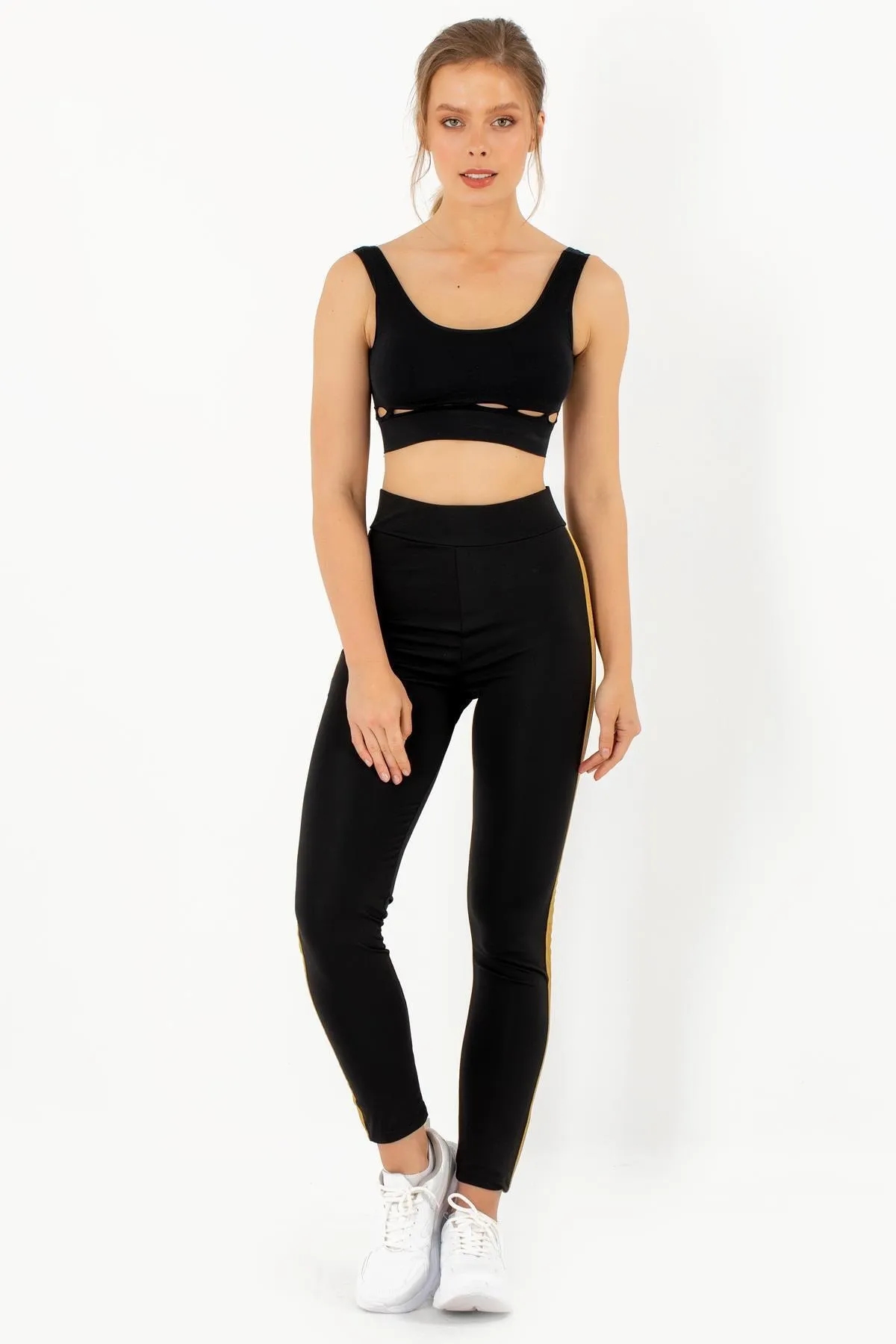 Doremi  Schwarze dicke gestreifte Strumpfhose für Damen