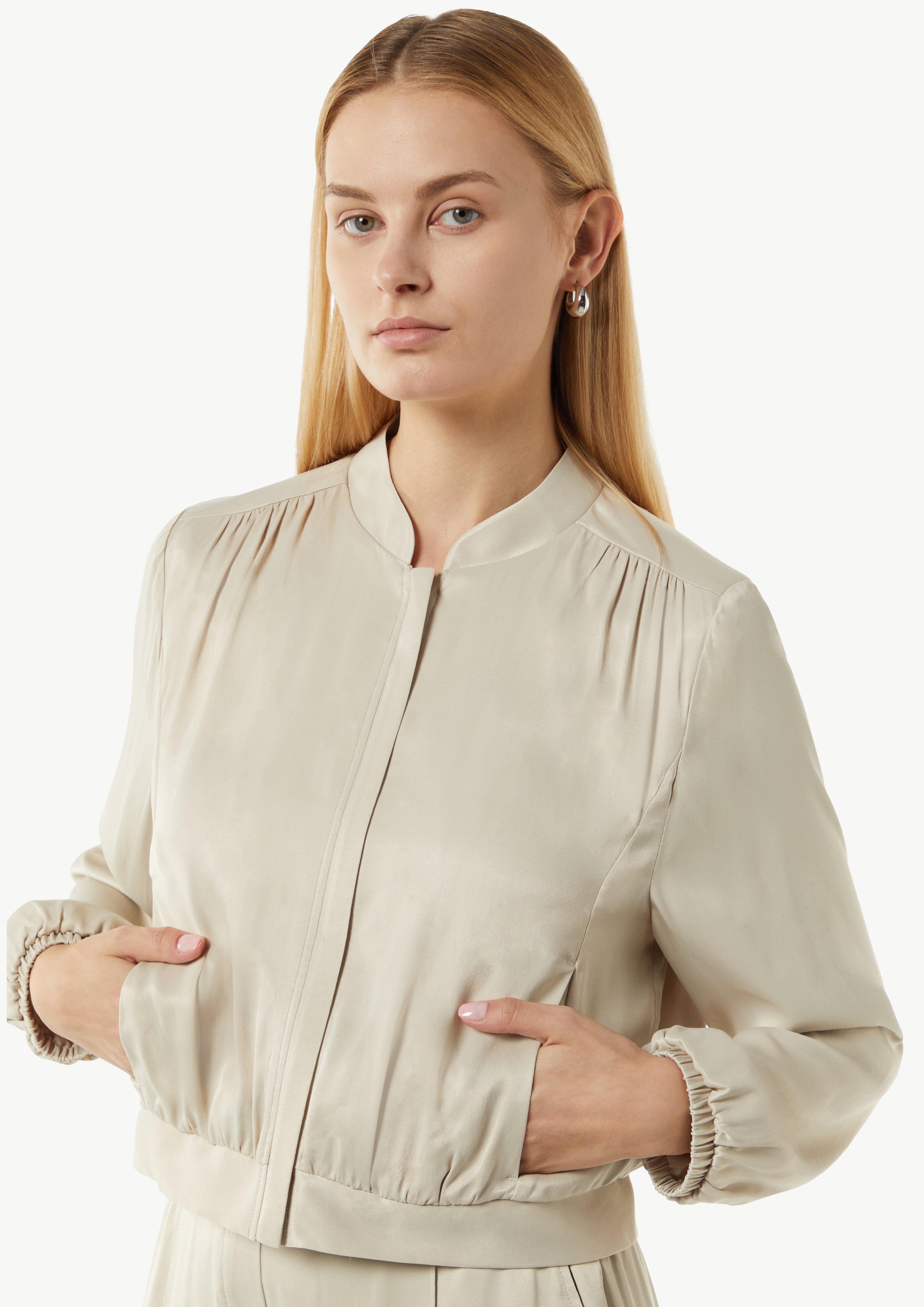 Leichter Blouson aus Satin - helles beige