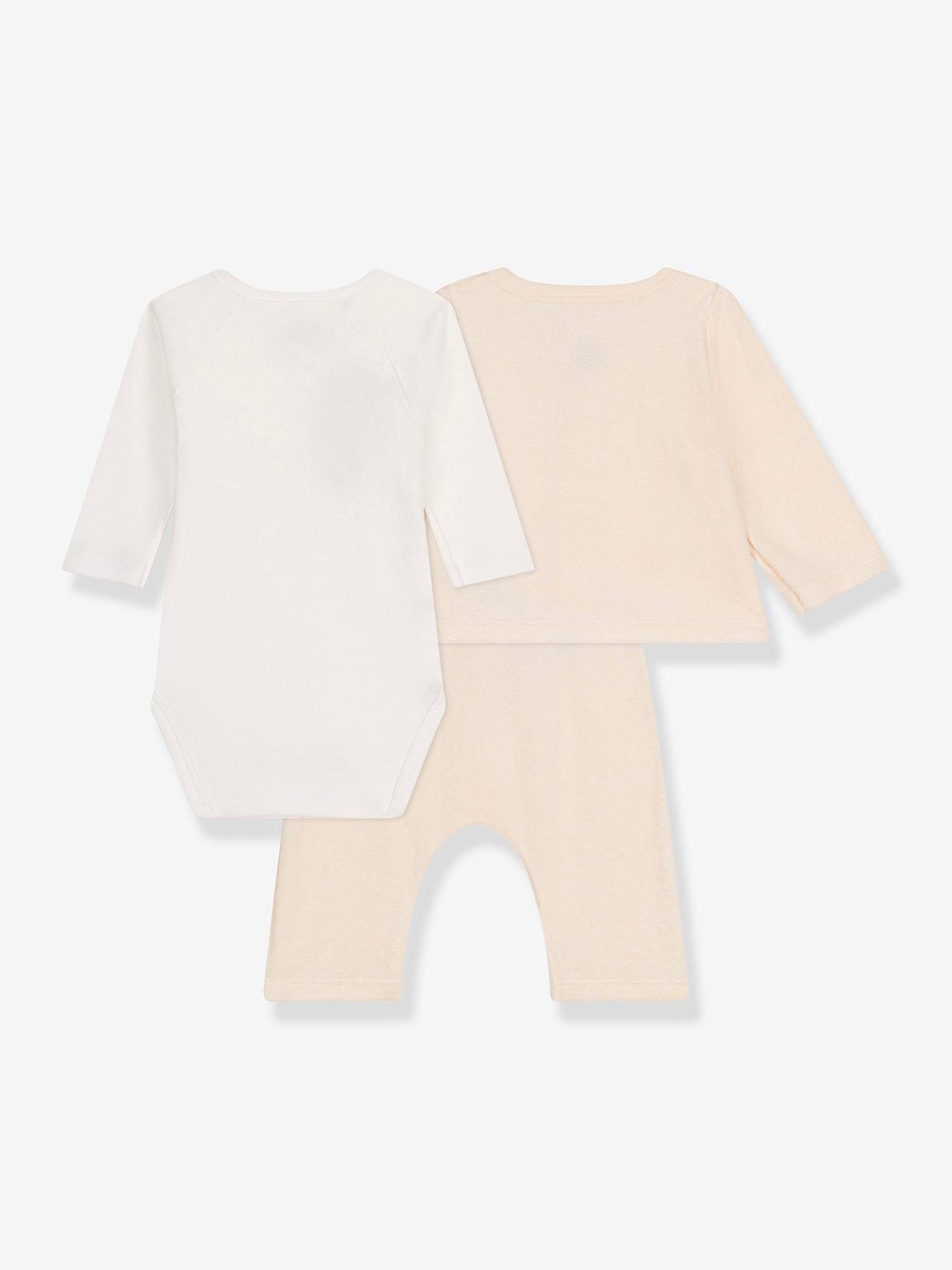 Petit Bateau Baby-Set: Wickelbody, Jacke & Hose PETIT BATEAU - beige