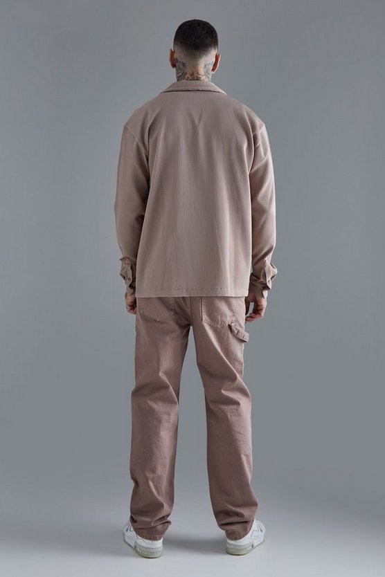 Tall langärmliges Hemd in Mocha