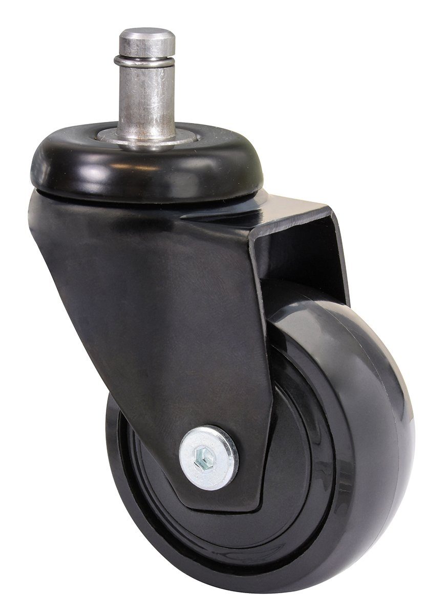 WAGNER design yourself Stuhlrolle ultrawendige 360° - 3C - Design-Lenkrollen / Möbelrollen 5tlg. Set - schwarz, soft, Kugellager, Steckstift 11 x 22 mm, Durchmesser Ø 50 mm, Tragkraft 50 kg / Rolle
