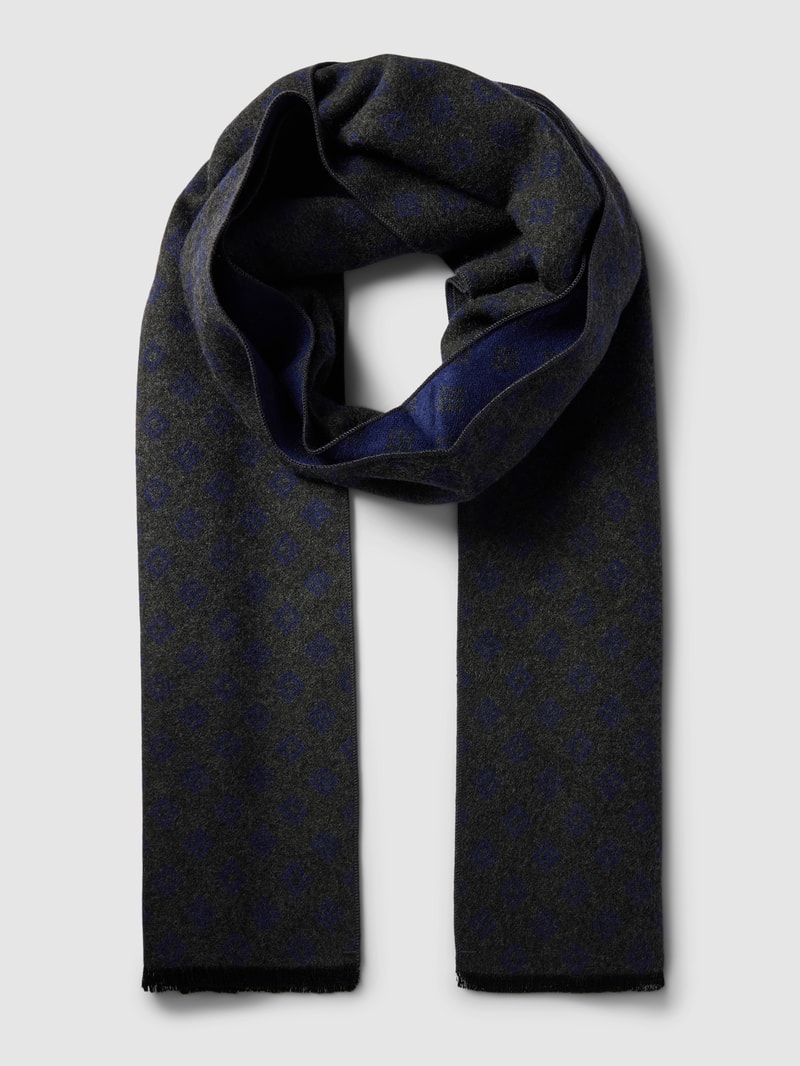 Schal mit Allover-Muster in marineblau