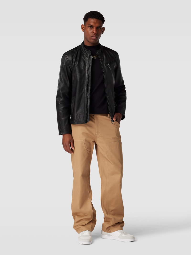Bikerjacke mit Brusttasche Modell 'GMJAQUA' in schwarz