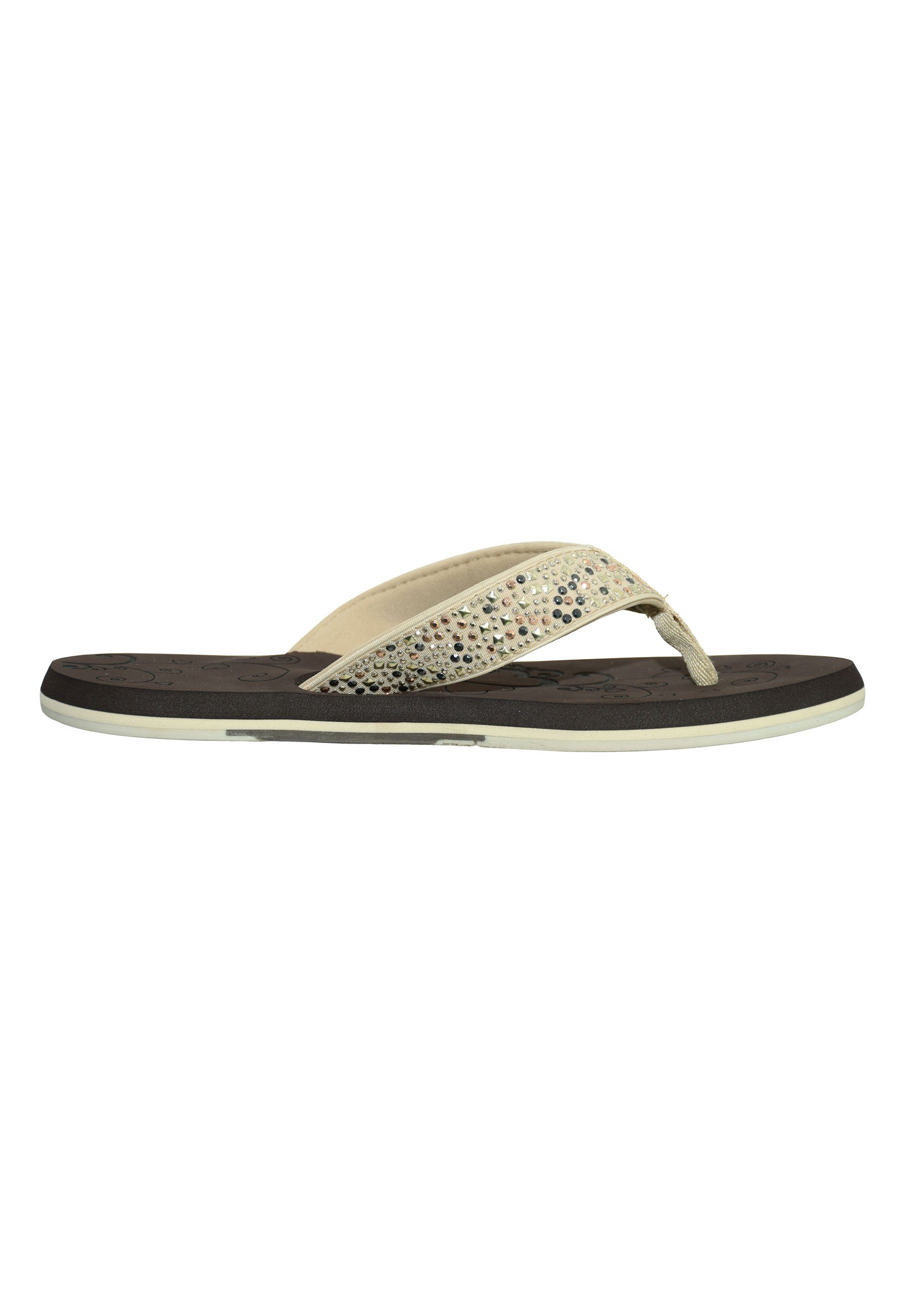 MADSea Midnight Badepantolette Zehentrenner mit Strass-Steinchen