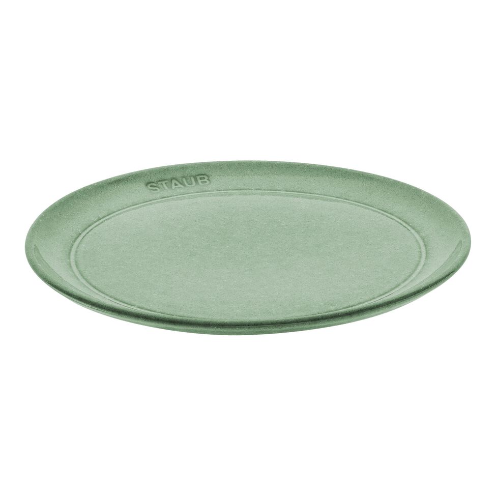 Teller flach 20 cm, Keramik, Salbeigrün