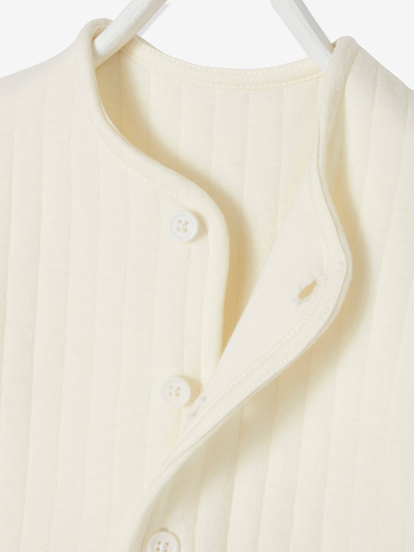 Cardigan naissance bébé poches en gaze de coton cappuccino