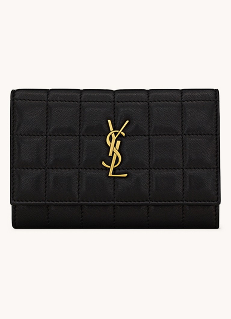 Cassandre by Saint Laurent mały kwadratowy portfel ze skóry pikowanej
