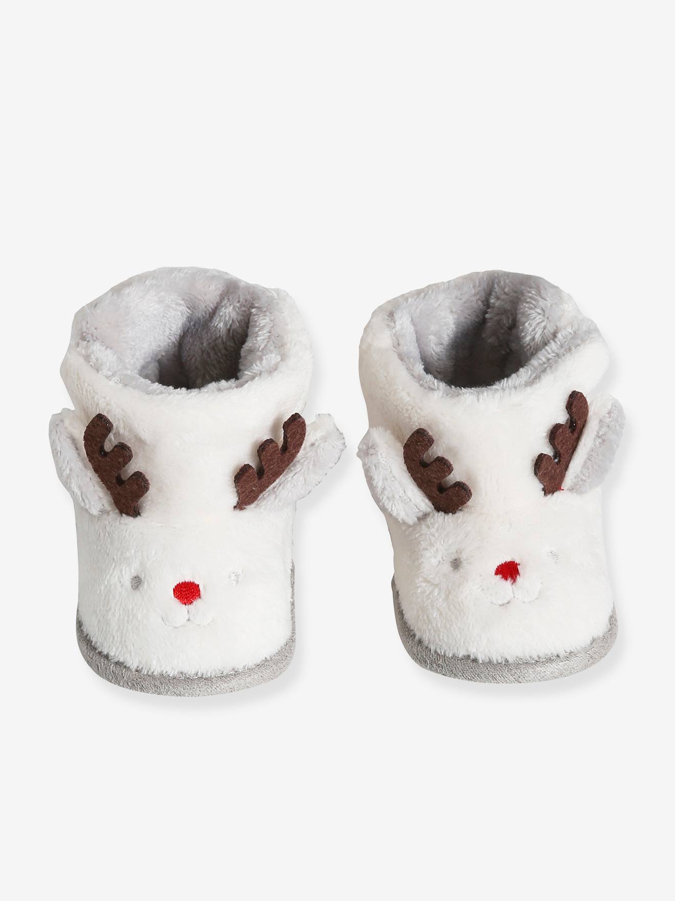 Vertbaudet Baby Krabbelschuhe, Warmfutter - wollweiß
