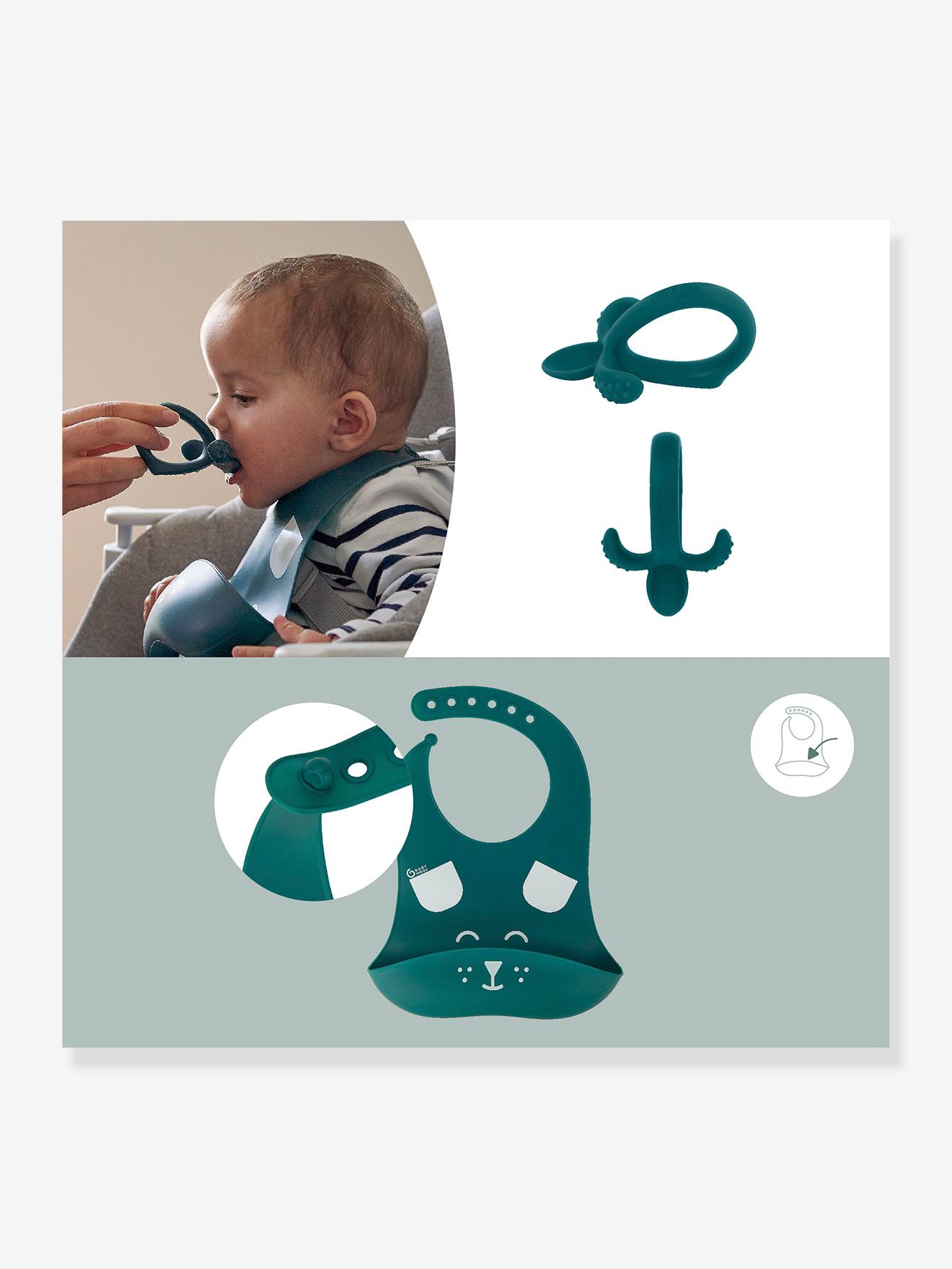 Babymoov Esslerngeschirr aus Silikon FIRST'ISY BABYMOOV - blau