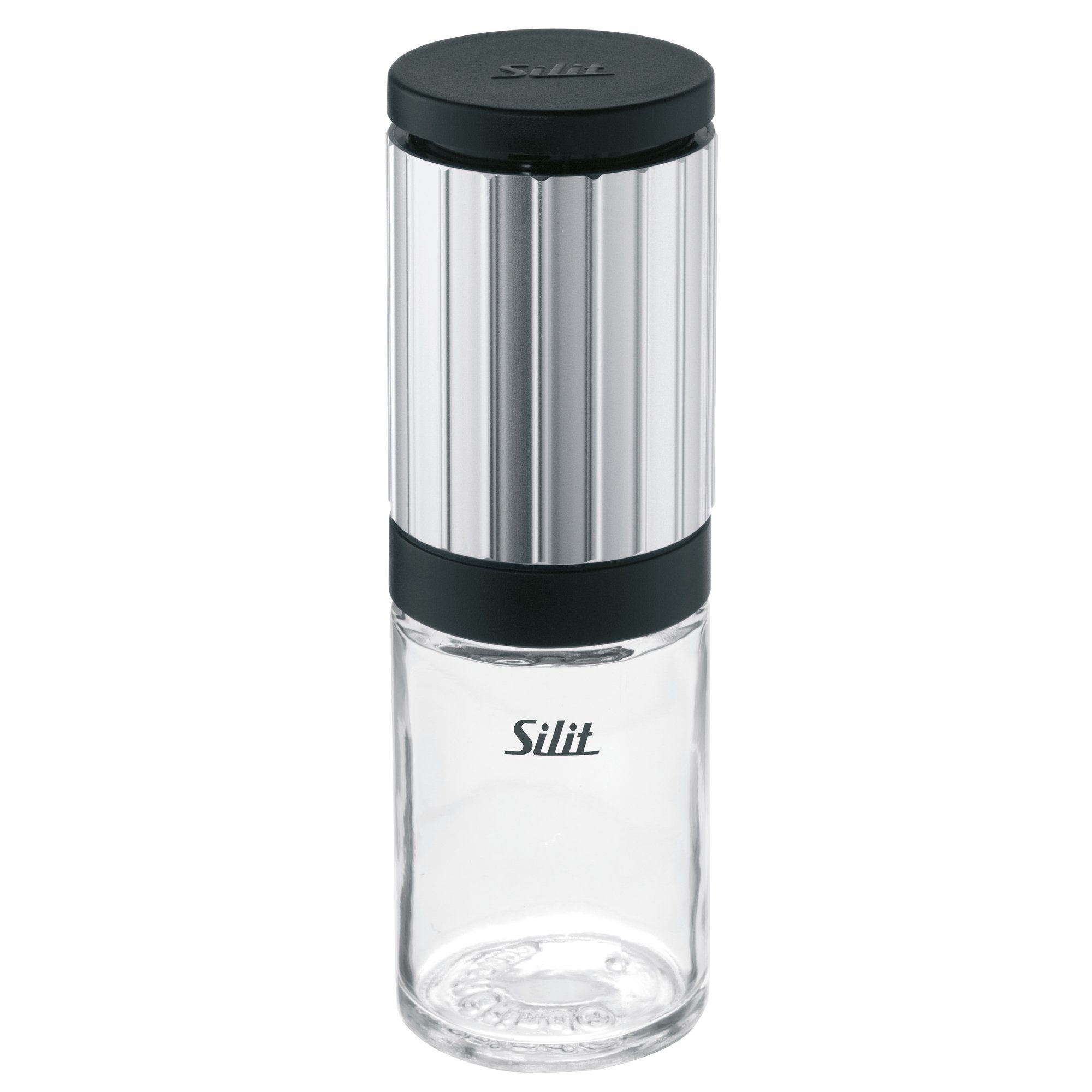 Silit Gewürzmühle, (1 Stück), Edelstahl Glas Keramikmahlwerk, Mühle für Salz, Pfeffer, Chillischoten