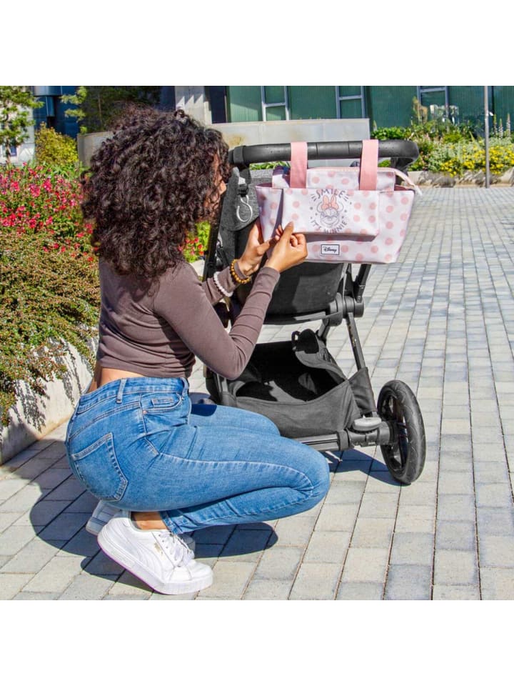 Disney Minnie Mouse Minnie Maus Wickeltasche mit viel Stauraum – Kinderwagen-Organizer in Rosa günstig kaufen 39 x 22 cm