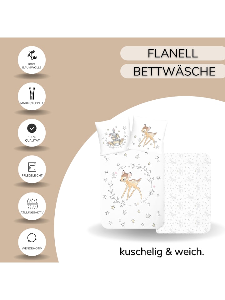Disney Bettwäsche-Set Biber/Flanell 