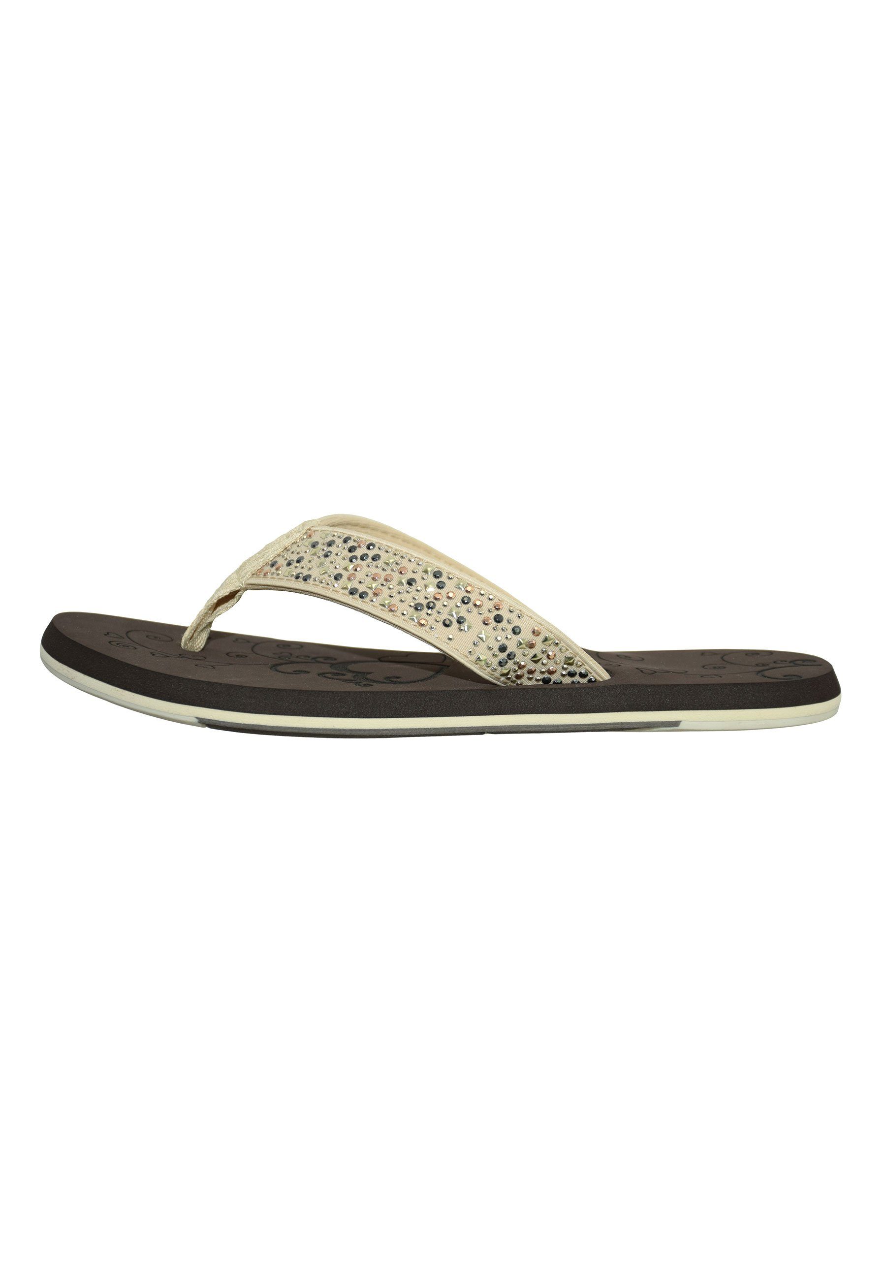 MADSea Midnight Badepantolette Zehentrenner mit Strass-Steinchen
