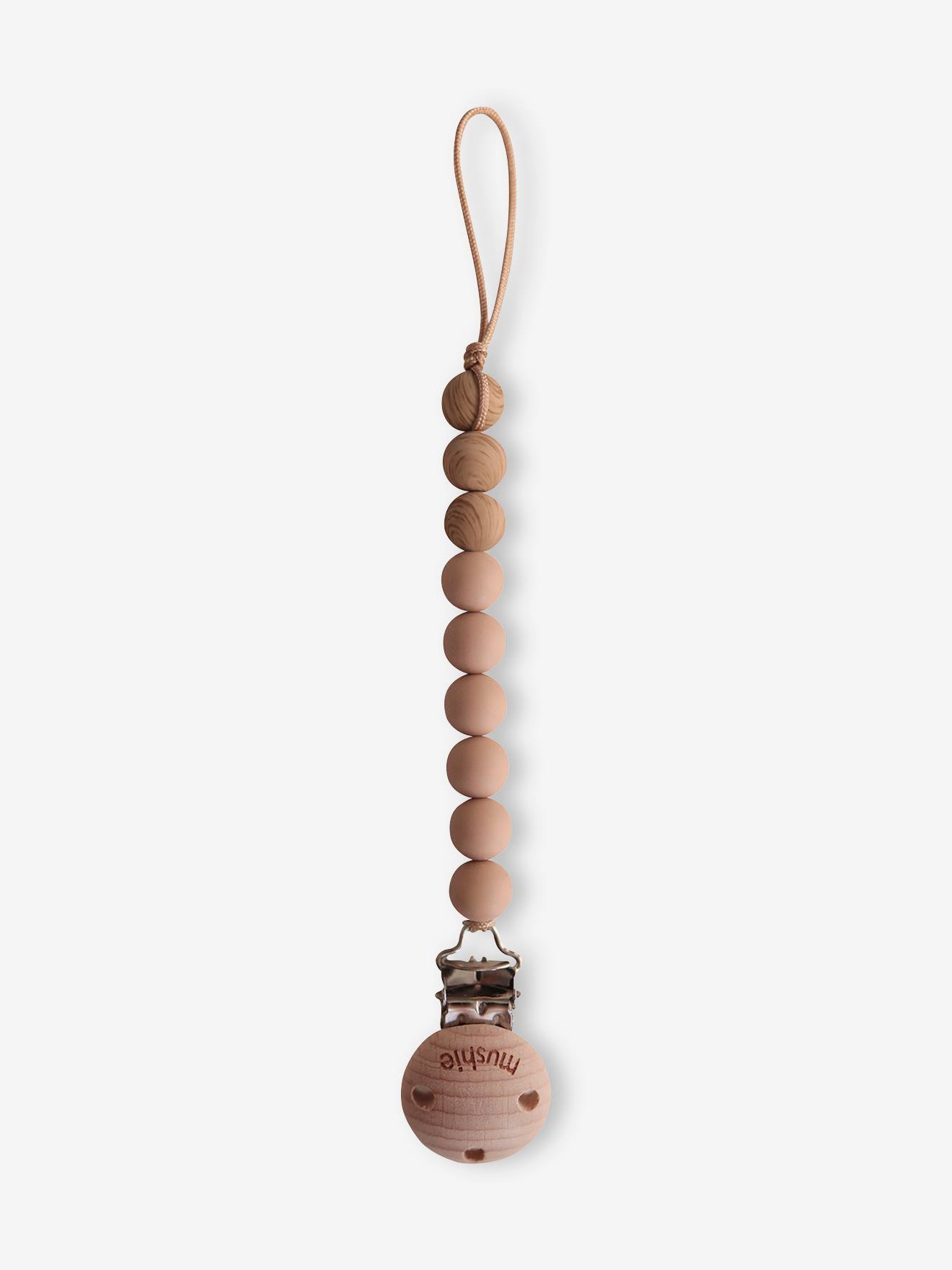 Cordon attache-sucette MUSHIE Eva en silicone gris