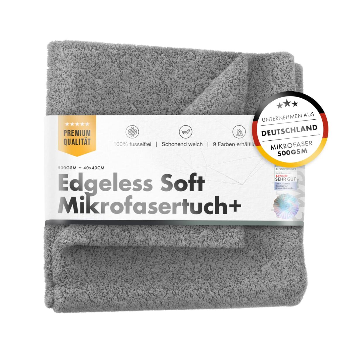 chemicalworkz Edgeless Soft Touch Towel 500GSM Grau Poliertuch 40×40cm
