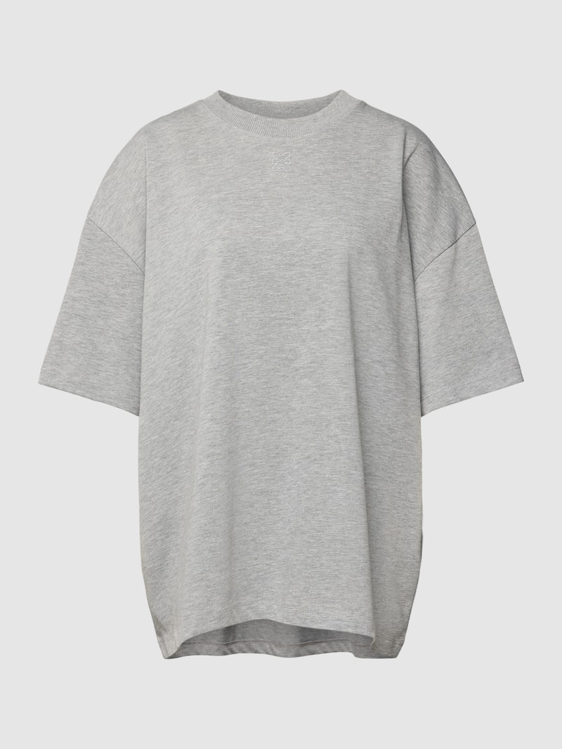 Oversized T-Shirt mit Rundhalsausschnitt in hellgrau melange