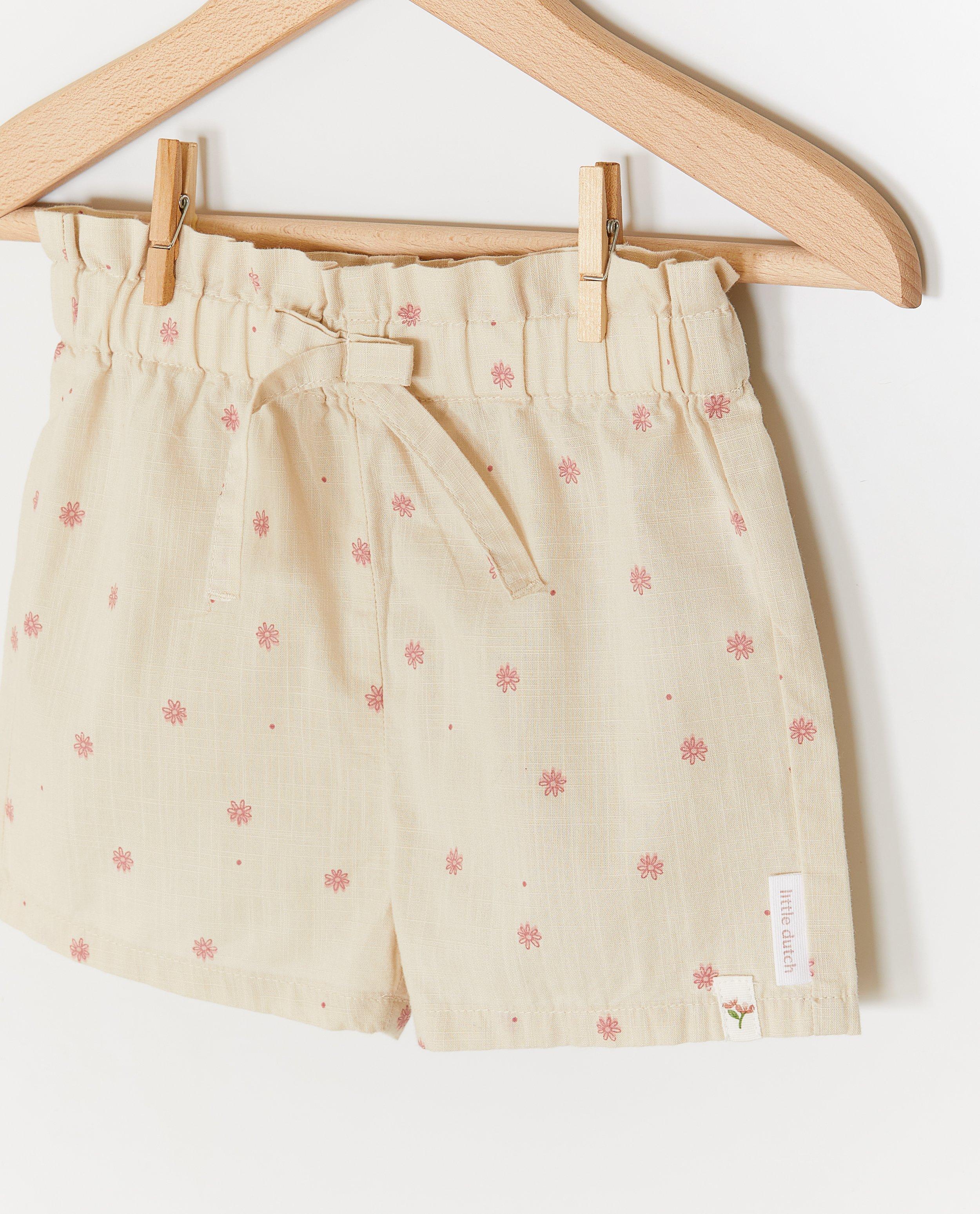 Little Dutch Shorts med blommigt tryck beige