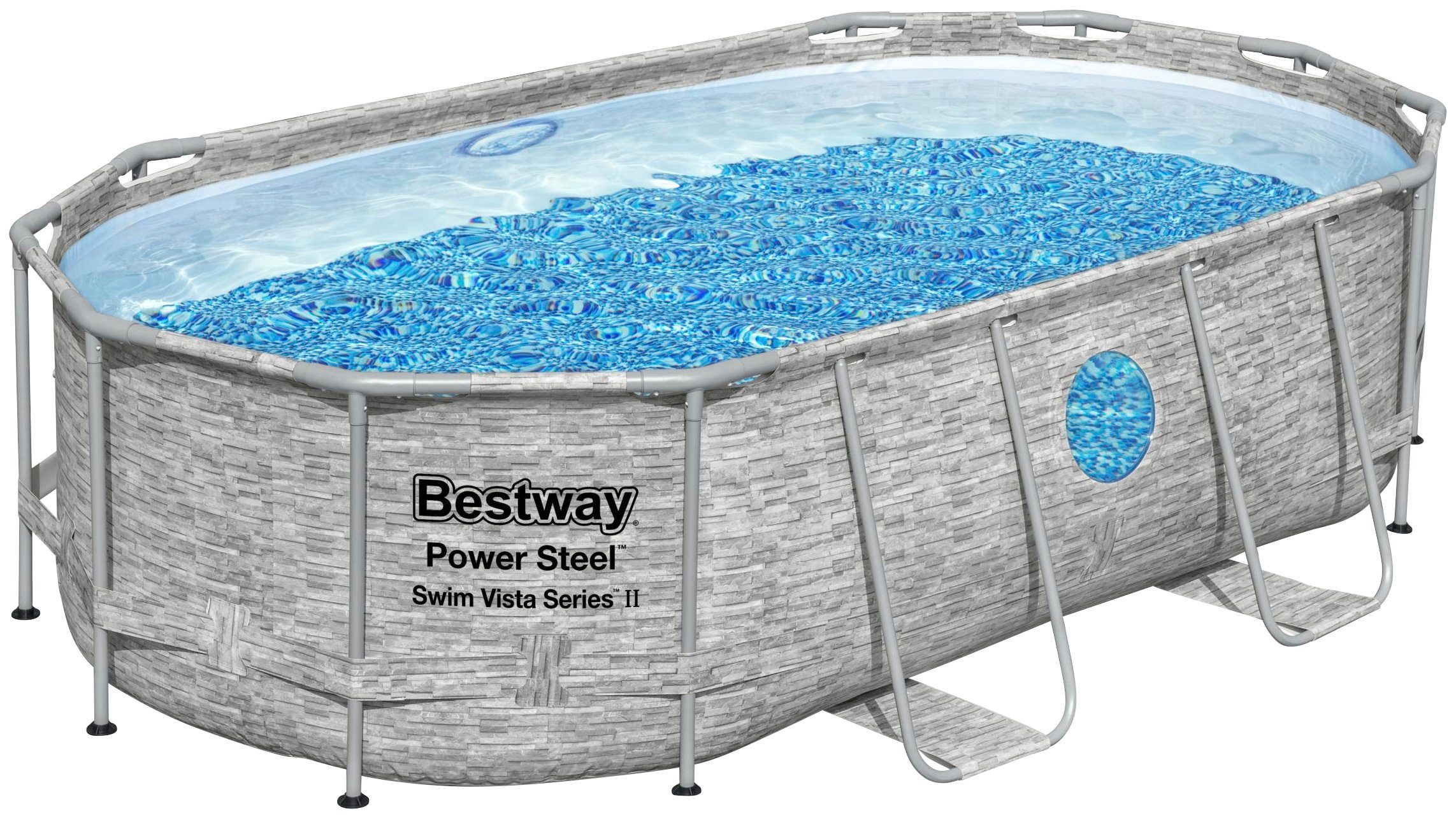 Bestway Framepool PowerSteel oval (Set, 5-tlg), BxLxH: 250x427x100 cm