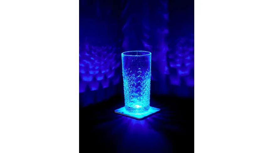 SATISLIGHT LED-Bierdeckel Untersetzer Licht blau 
