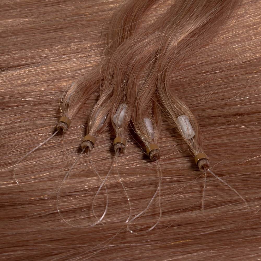 hair2heart Extensions à froid Microring Premium cheveux naturels #10 Blond balayage 0.5g extensions