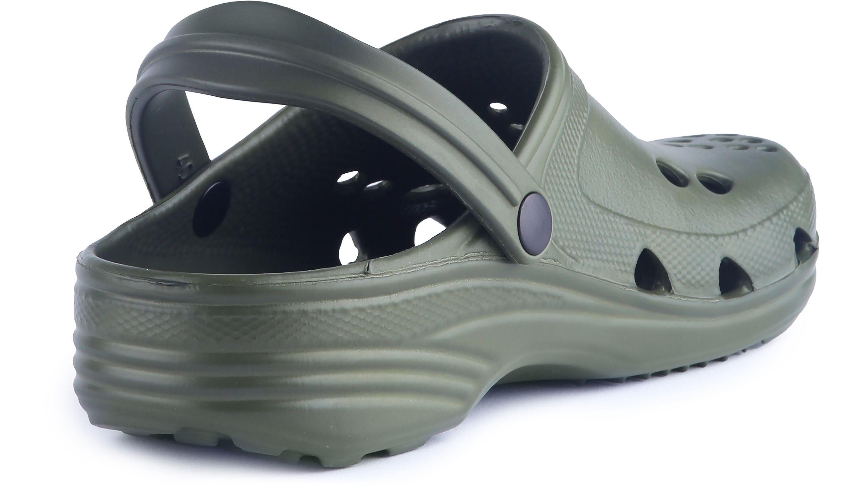 Ladeheid Damen und Herren leichte Eva Clogs mit Fersenriemen Gartenclogs Clog