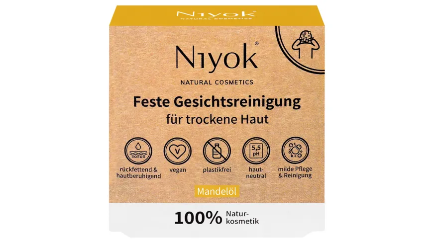 Niyok Feste Gesichtsreinigung Trockene Haut 80 g