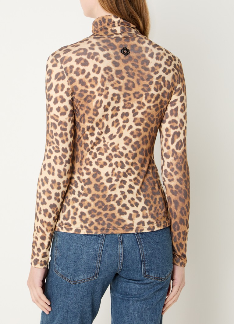 Maje long-sleeved shirt with turtleneck and leopard print