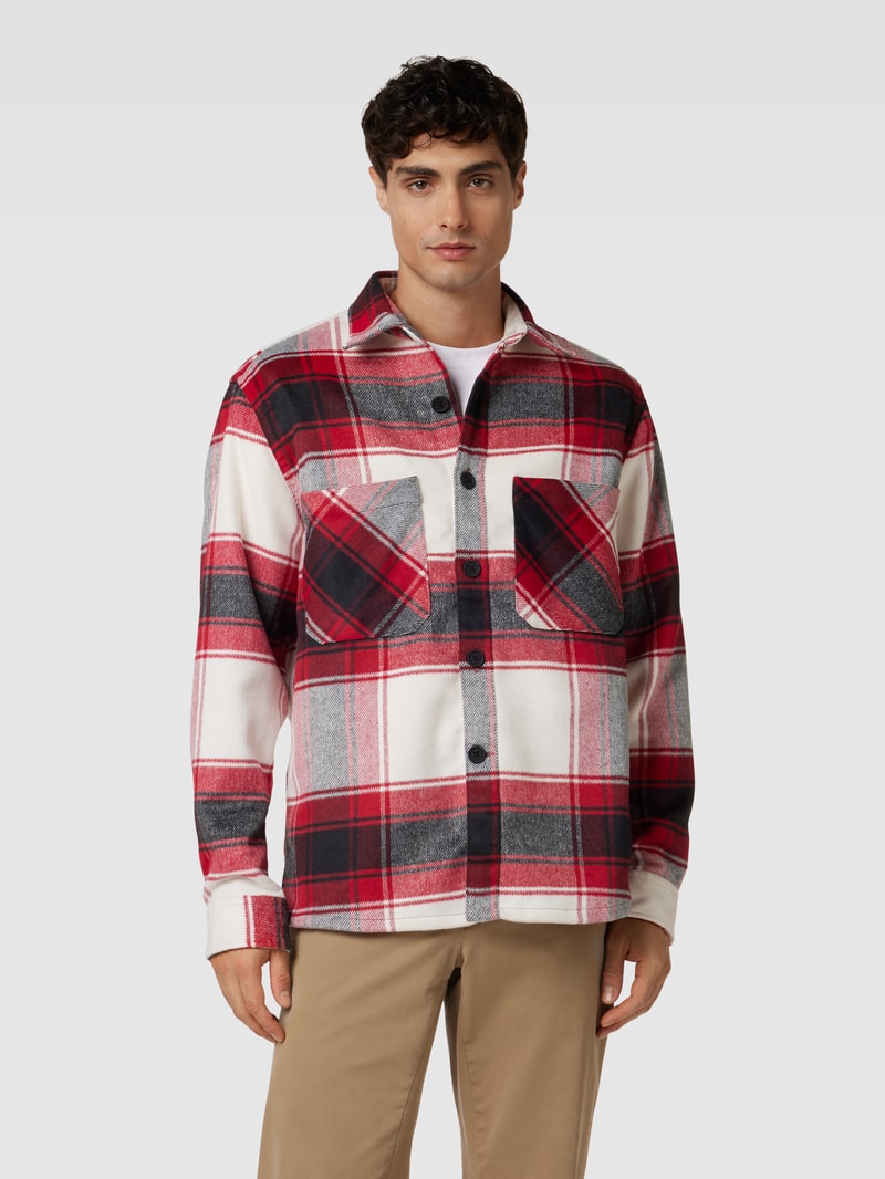 Hemdjacke mit Allover-Muster in kirschrot